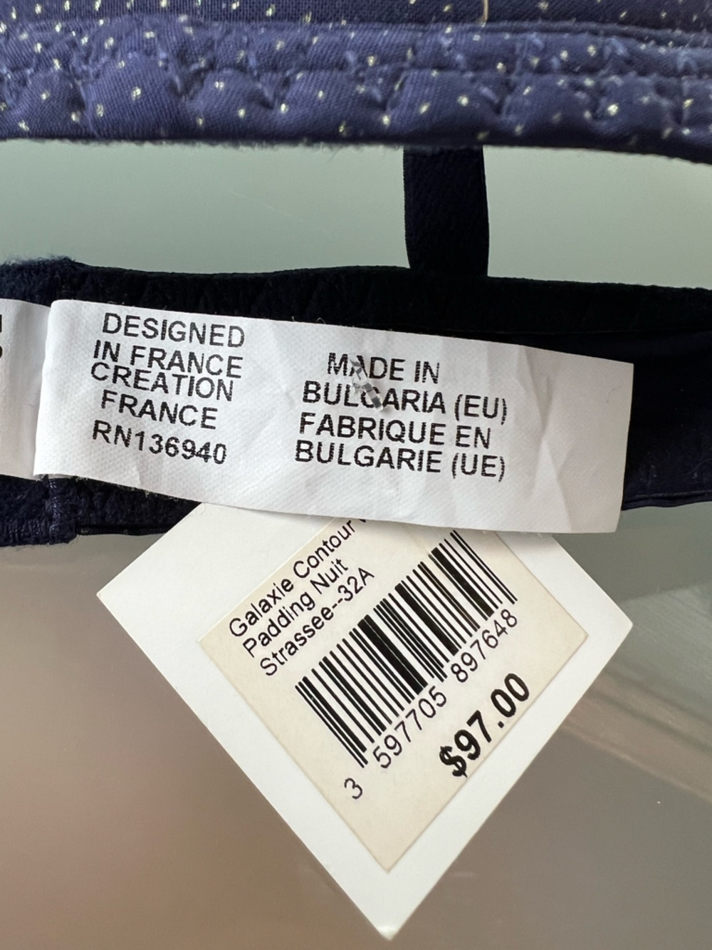 🪐Antigel by Lise Charmel Galaxie Nuit Strassée Contour Bra 32A Navy Blue - Picture 7 of 17
